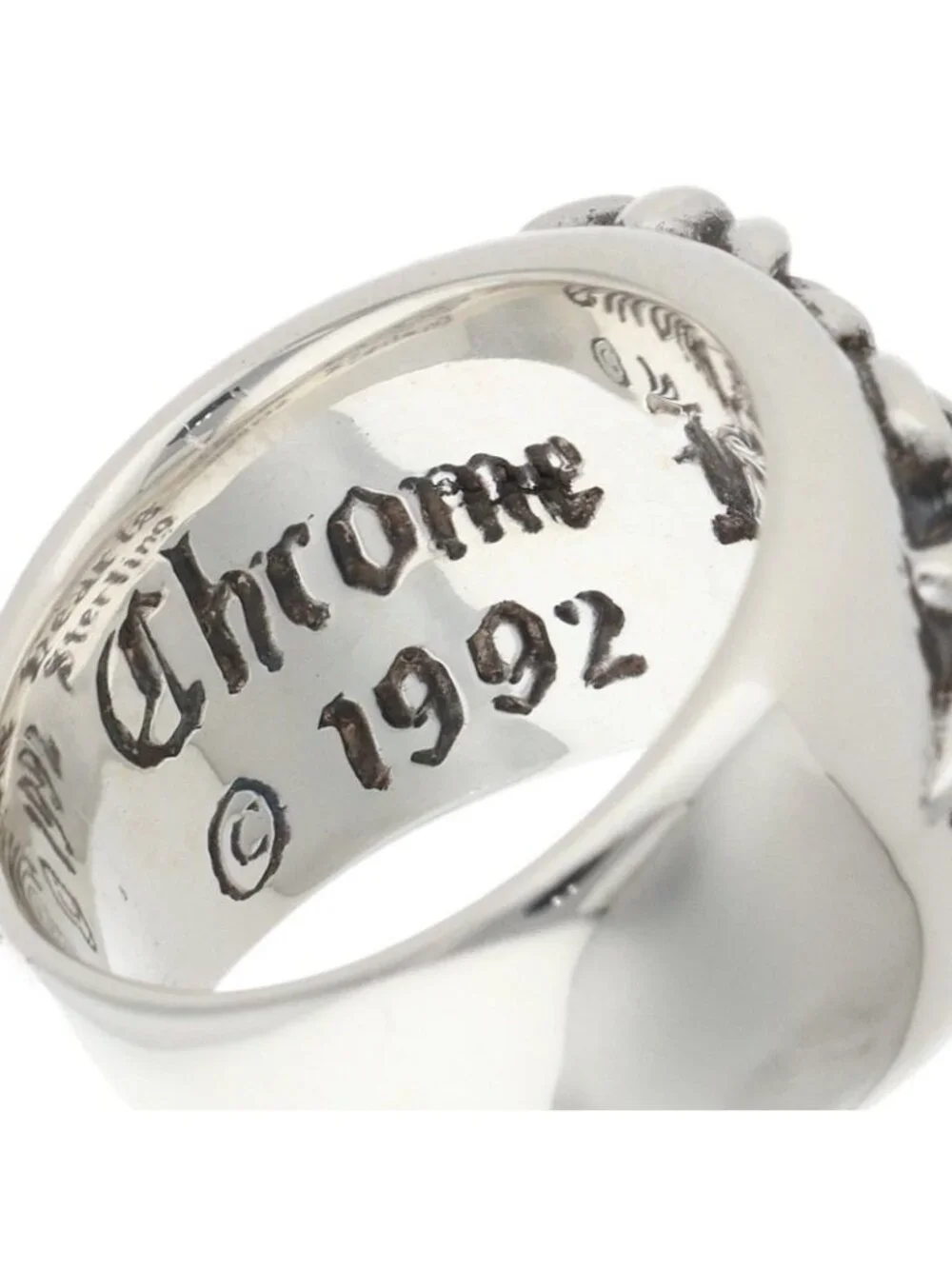 Chrome Hearts Flrl Floral Cross Silver Ring